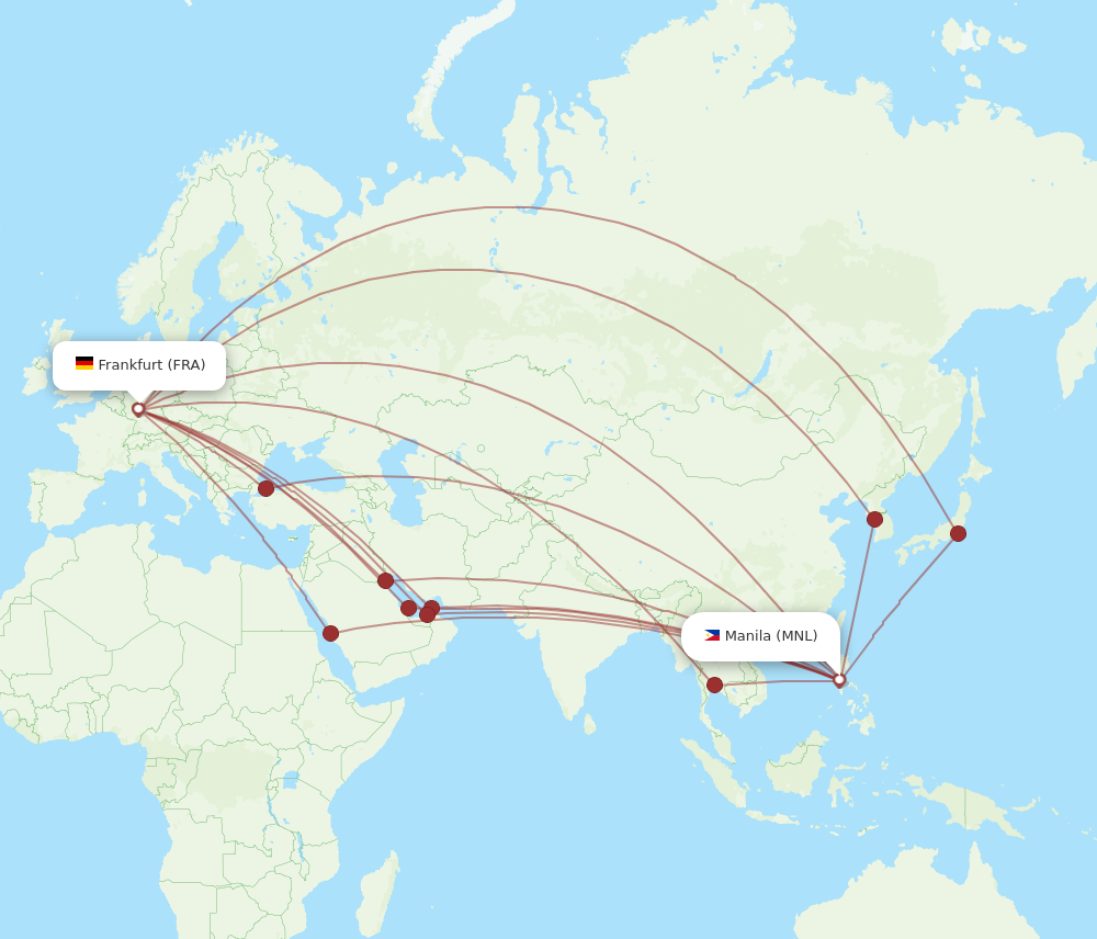 MNL to FRA flights and routes map