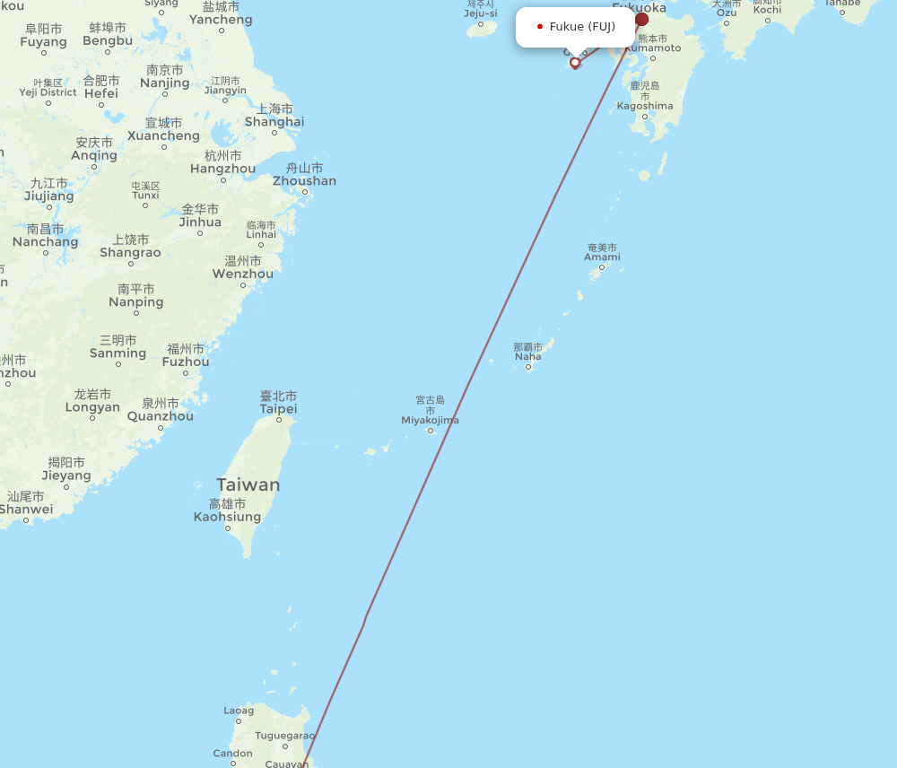 MNL-FUJ flight routes