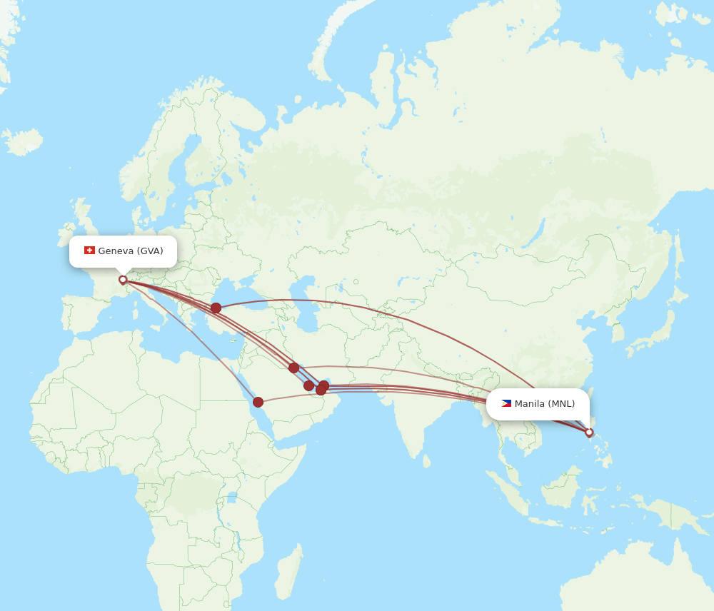 MNL-GVA flight routes