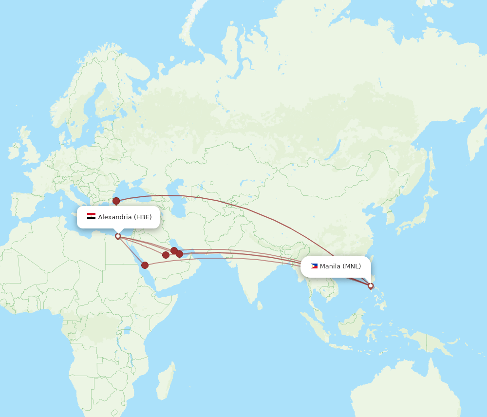 MNL-HBE flight routes