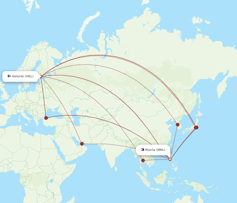 MNL-HEL flight routes