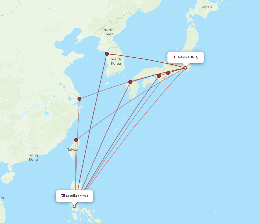MNL-HND flight routes