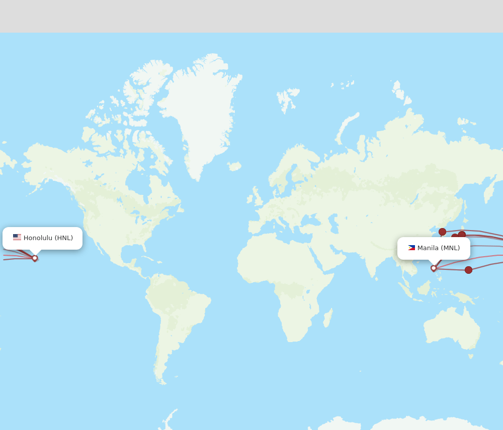 MNL to HNL flights and routes map
