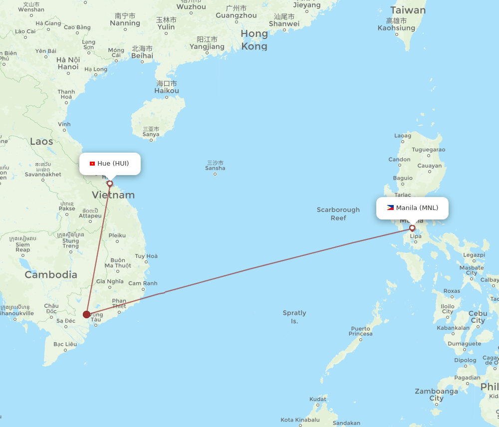 MNL-HUI flight routes