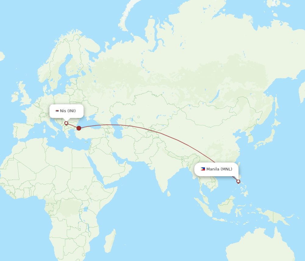 MNL to INI flights and routes map
