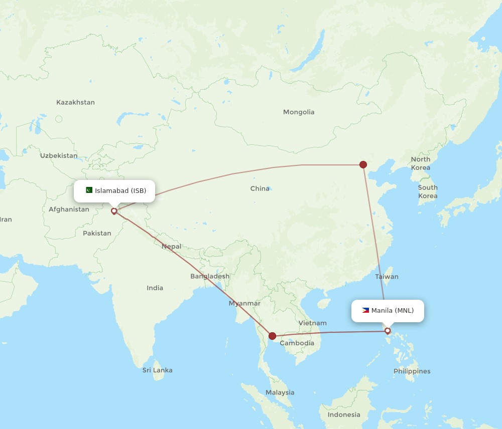 MNL-ISB flight routes