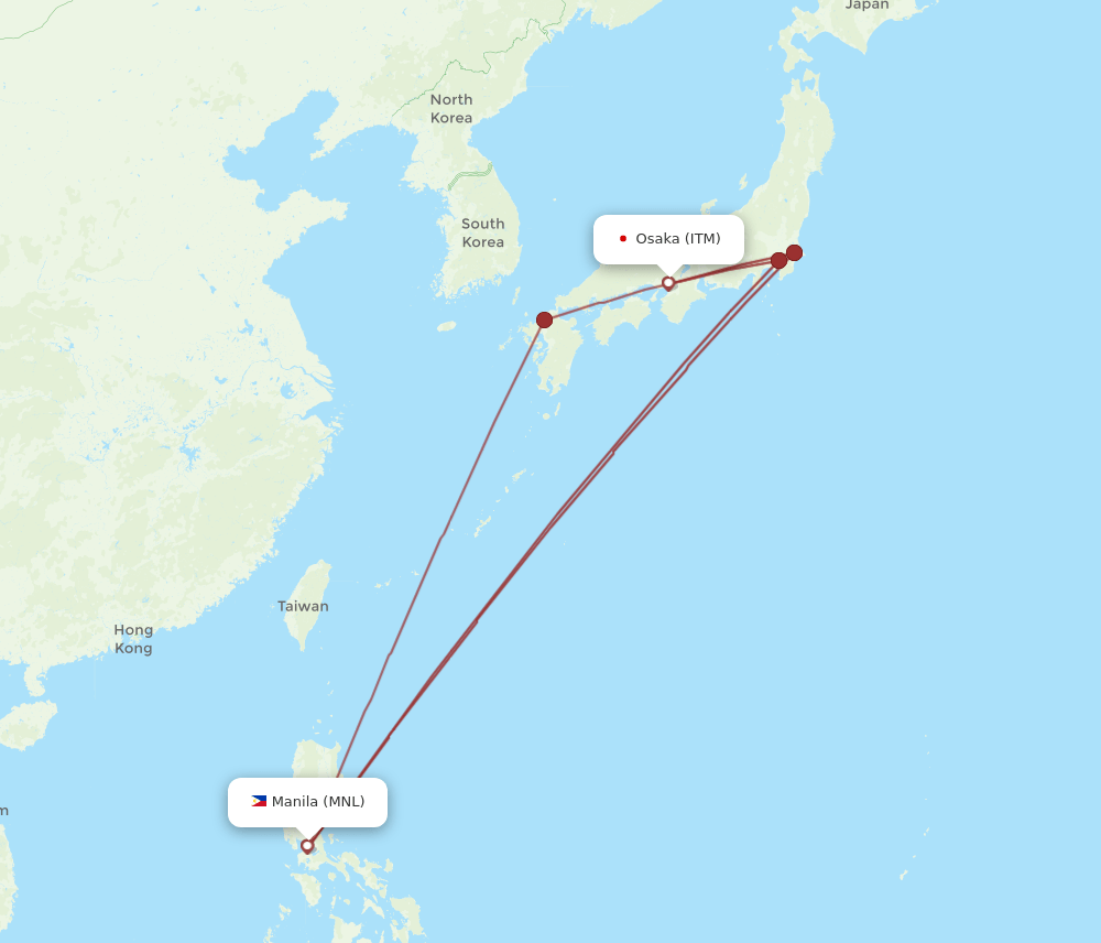 MNL-ITM flight routes