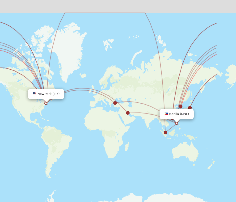 MNL-JFK flight routes