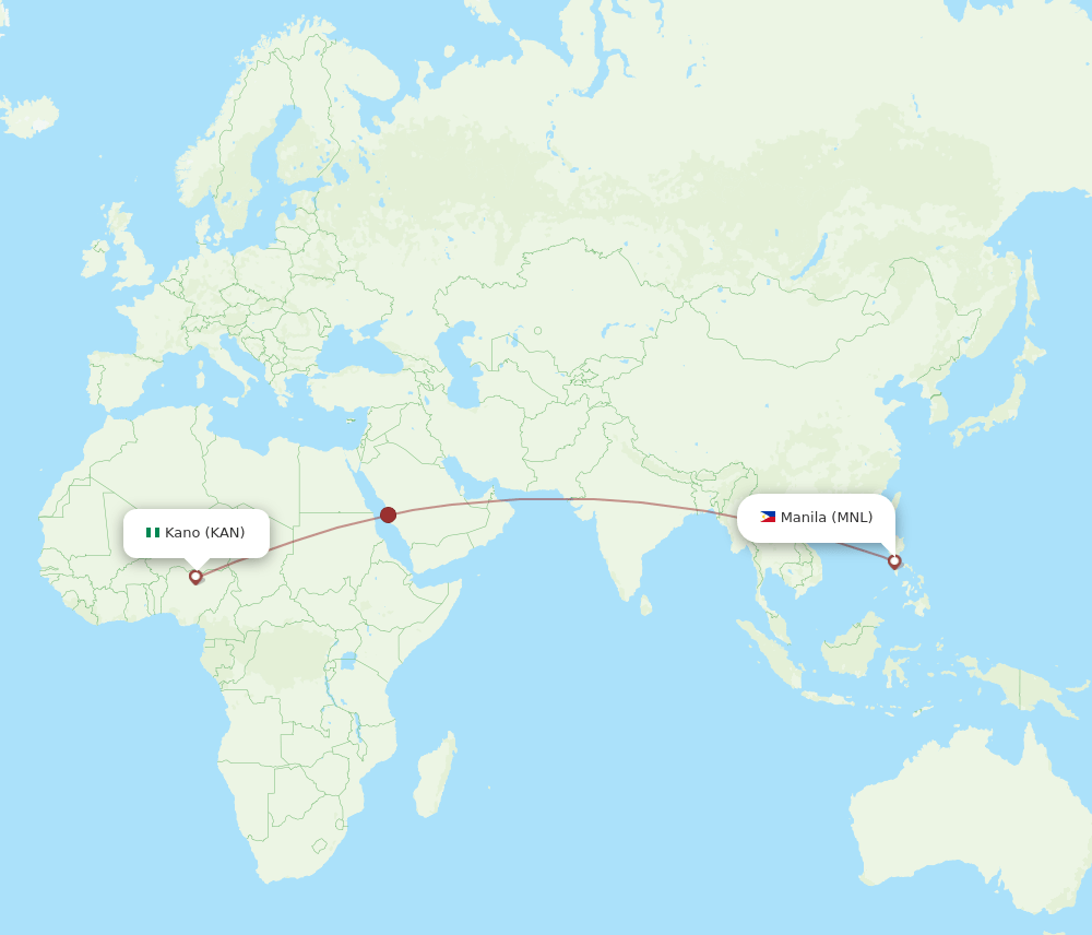 MNL-KAN flight routes