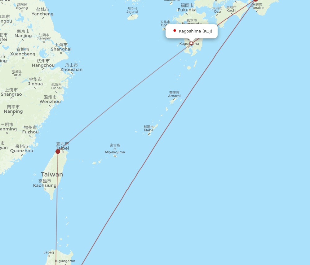 MNL-KOJ flight routes