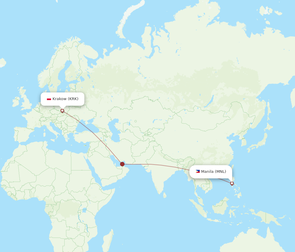 MNL-KRK flight routes