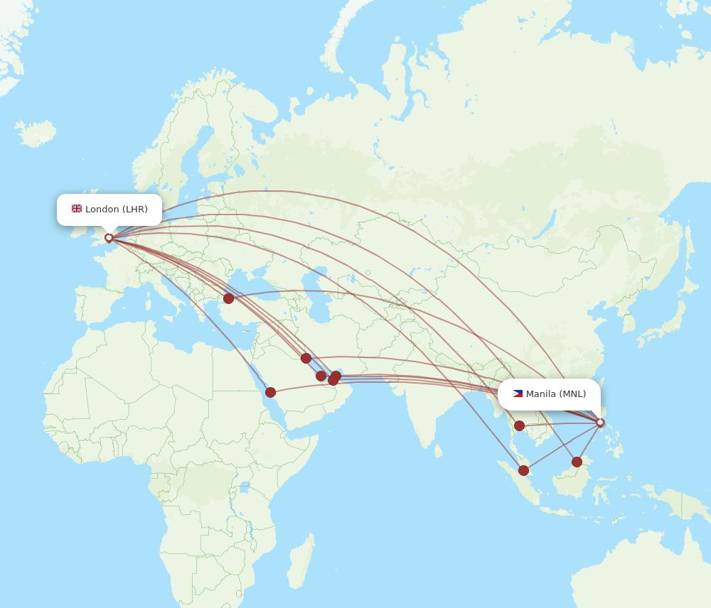 MNL-LHR flight routes