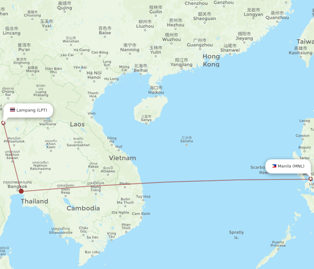 MNL-LPT flight routes