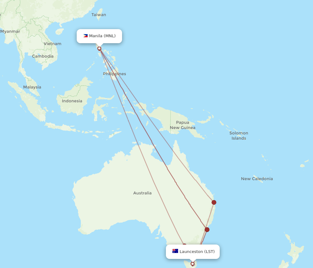 MNL-LST flight routes