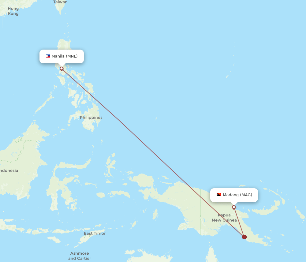 MNL-MAG flight routes