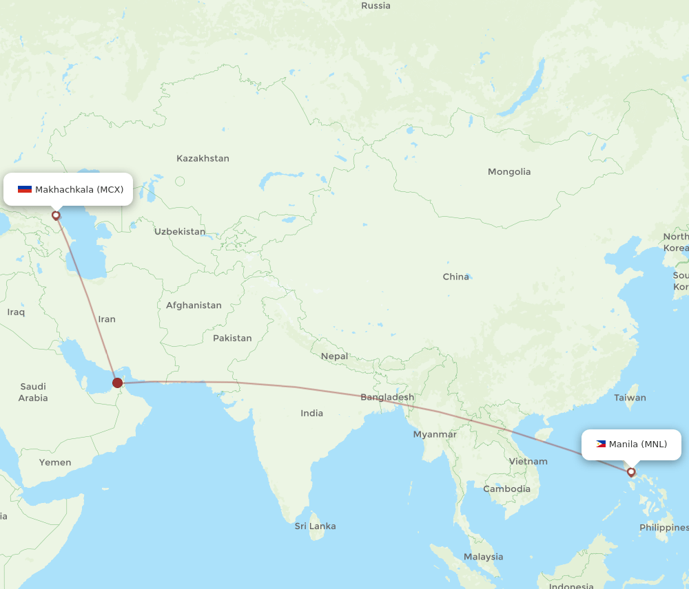 MNL-MCX flight routes