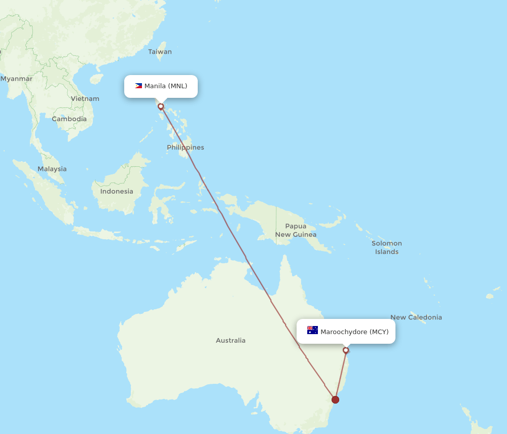 MNL-MCY flight routes