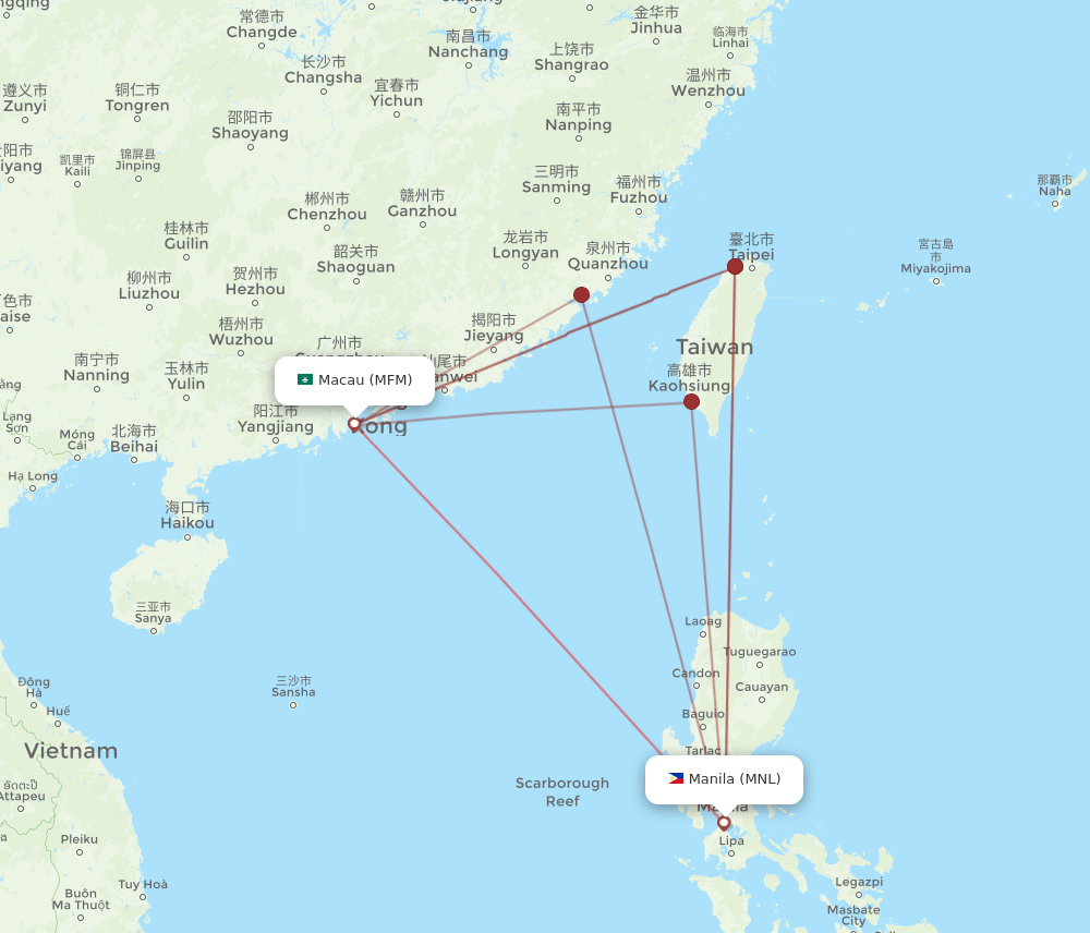 MNL-MFM flight routes