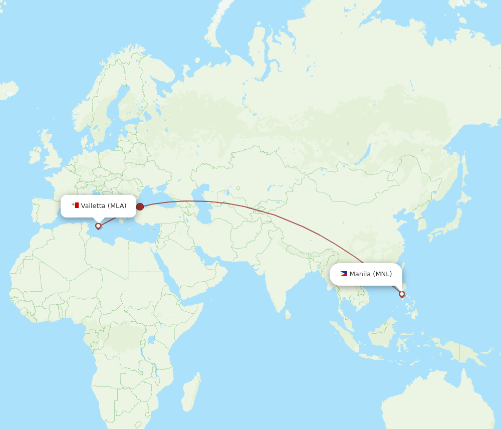MNL-MLA flight routes