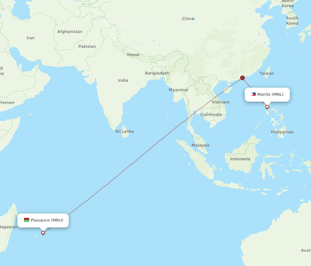 MNL-MRU flight routes