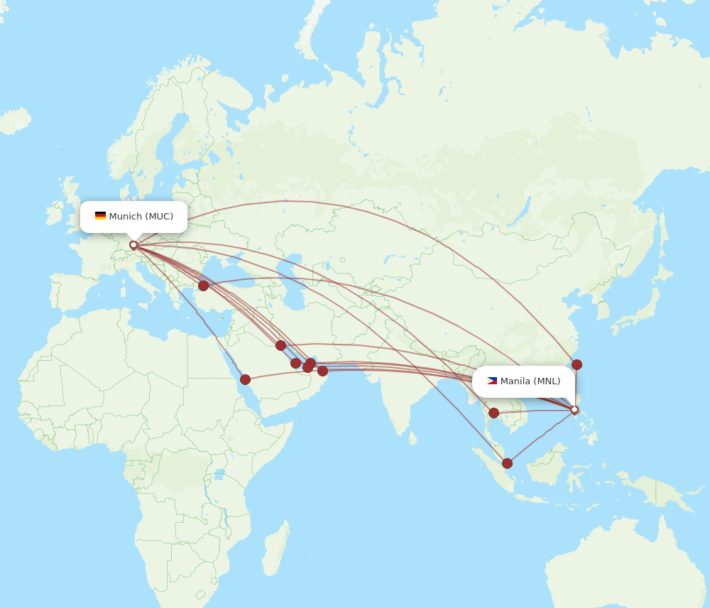MNL-MUC flight routes