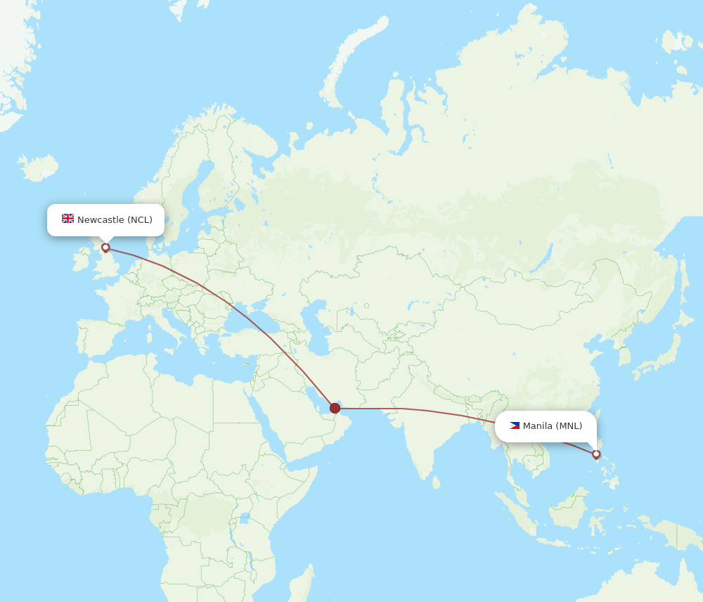 MNL-NCL flight routes