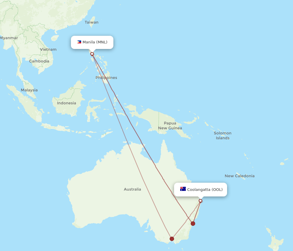 MNL-OOL flight routes