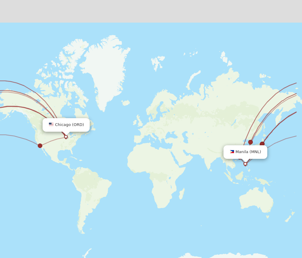 MNL-ORD flight routes