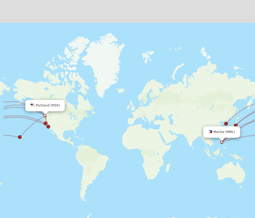 MNL-PDX flight routes