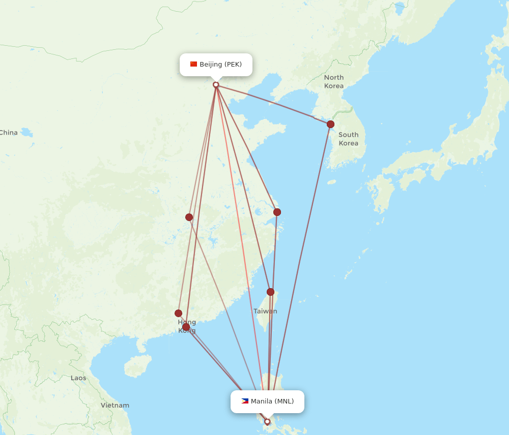 MNL-PEK flight routes