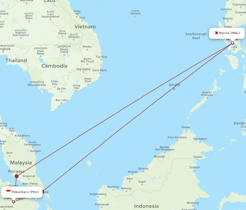 MNL-PKU flight routes