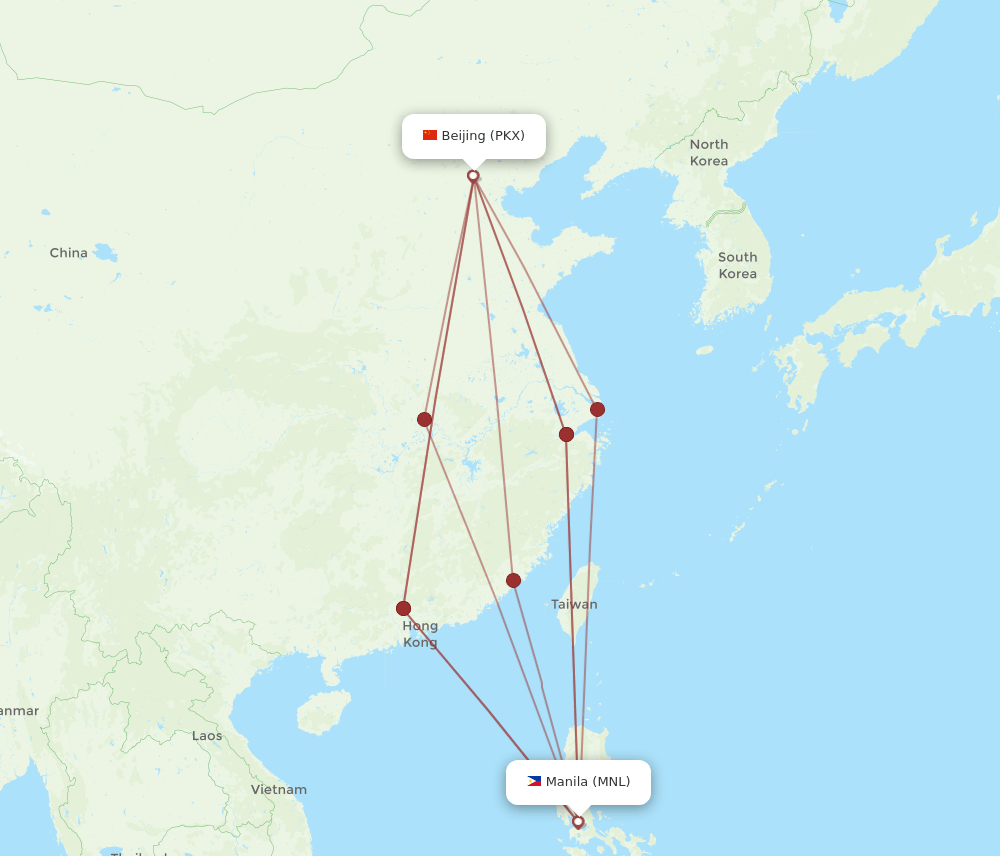 MNL-PKX flight routes