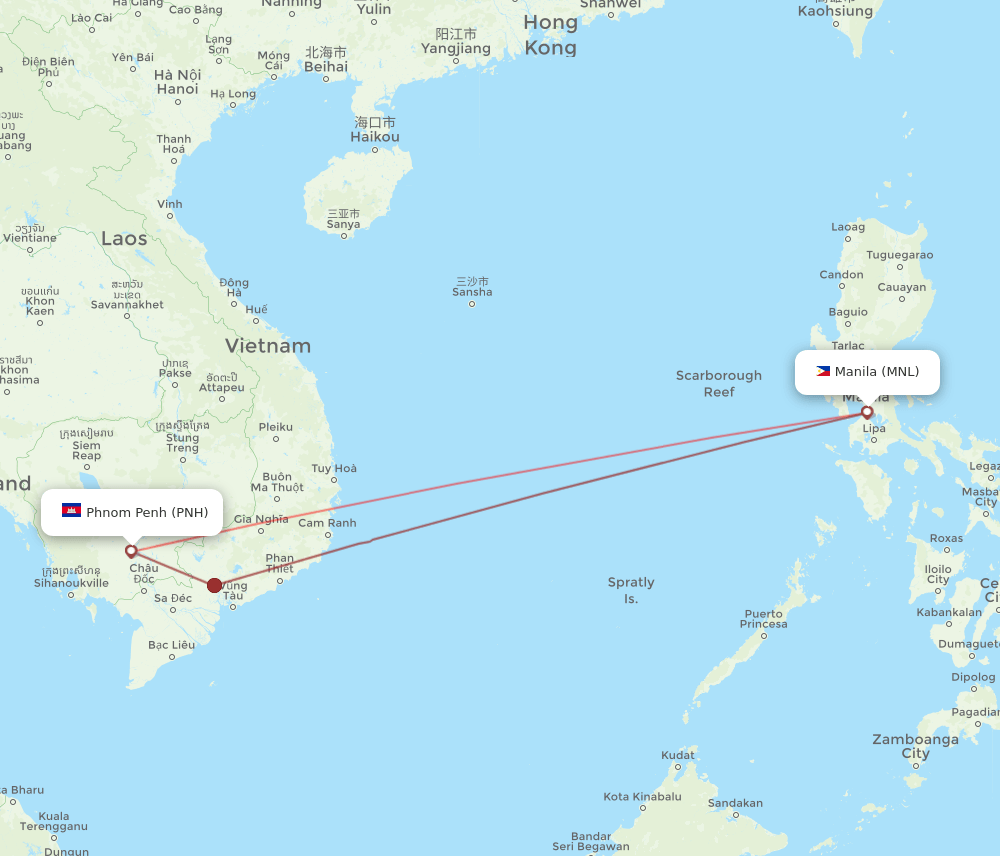 MNL-PNH flight routes