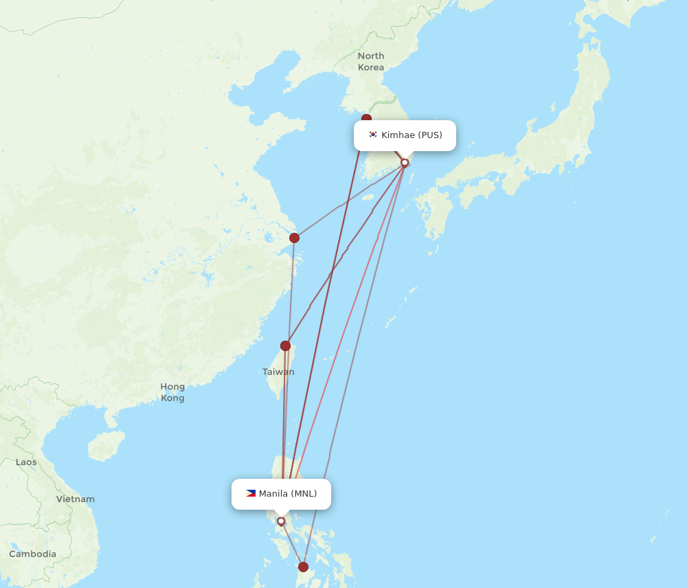 MNL-PUS flight routes