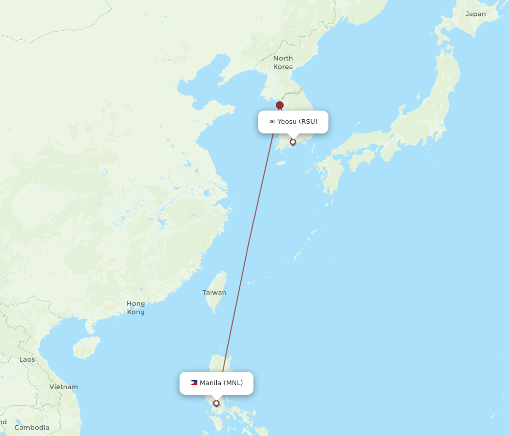 MNL-RSU flight routes
