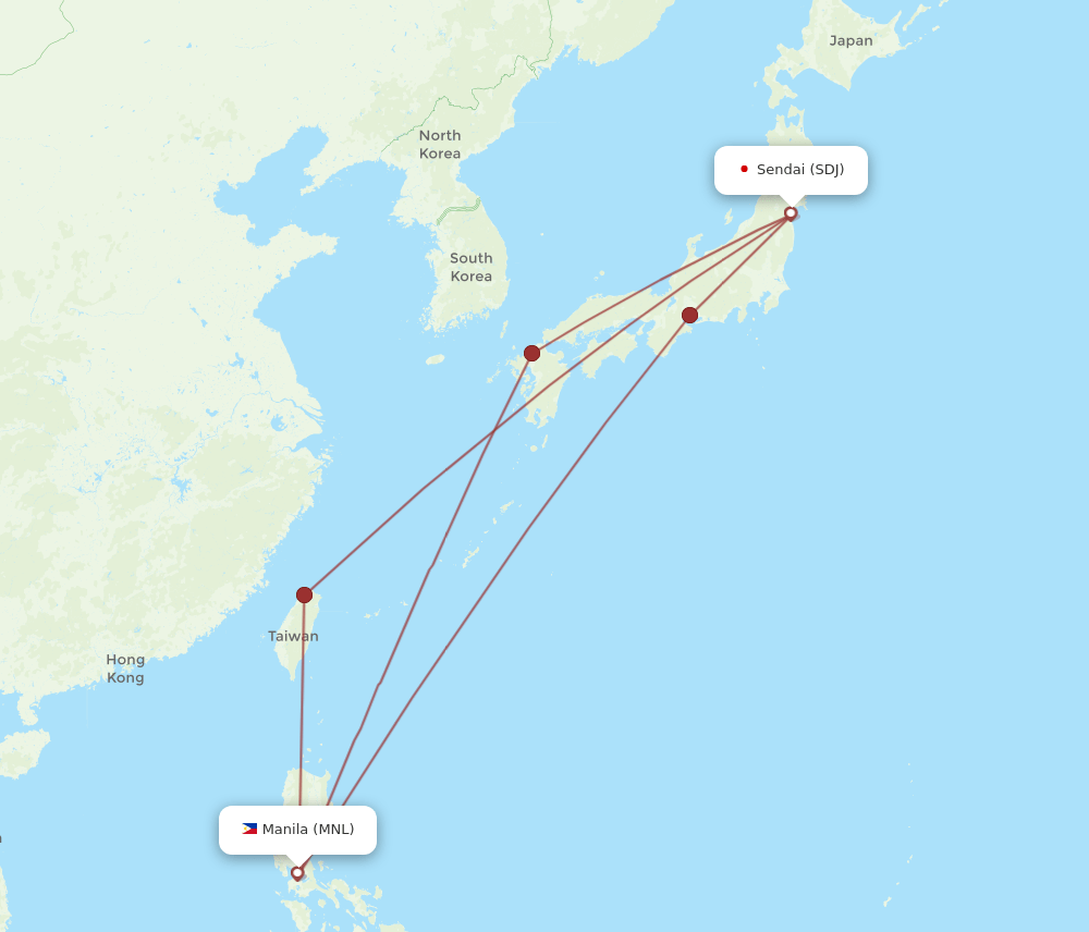 MNL-SDJ flight routes