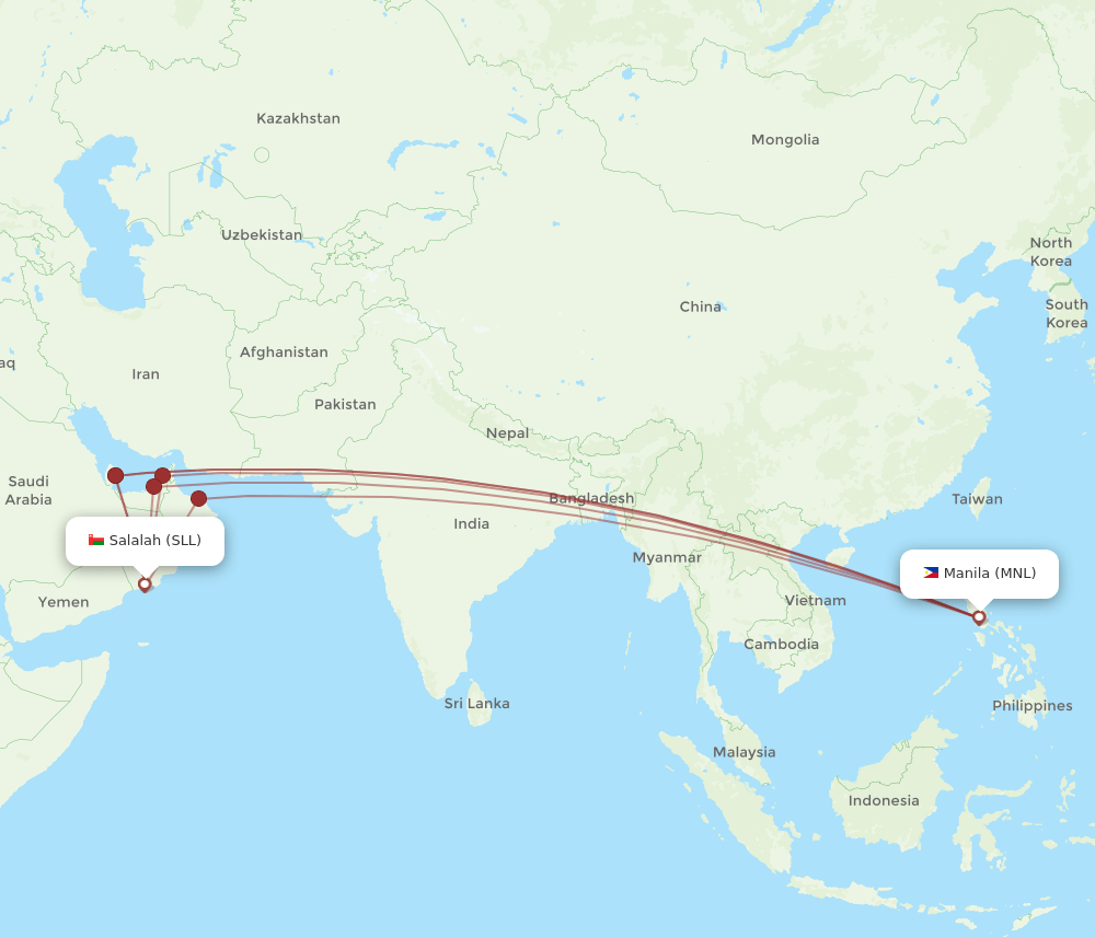 MNL-SLL flight routes