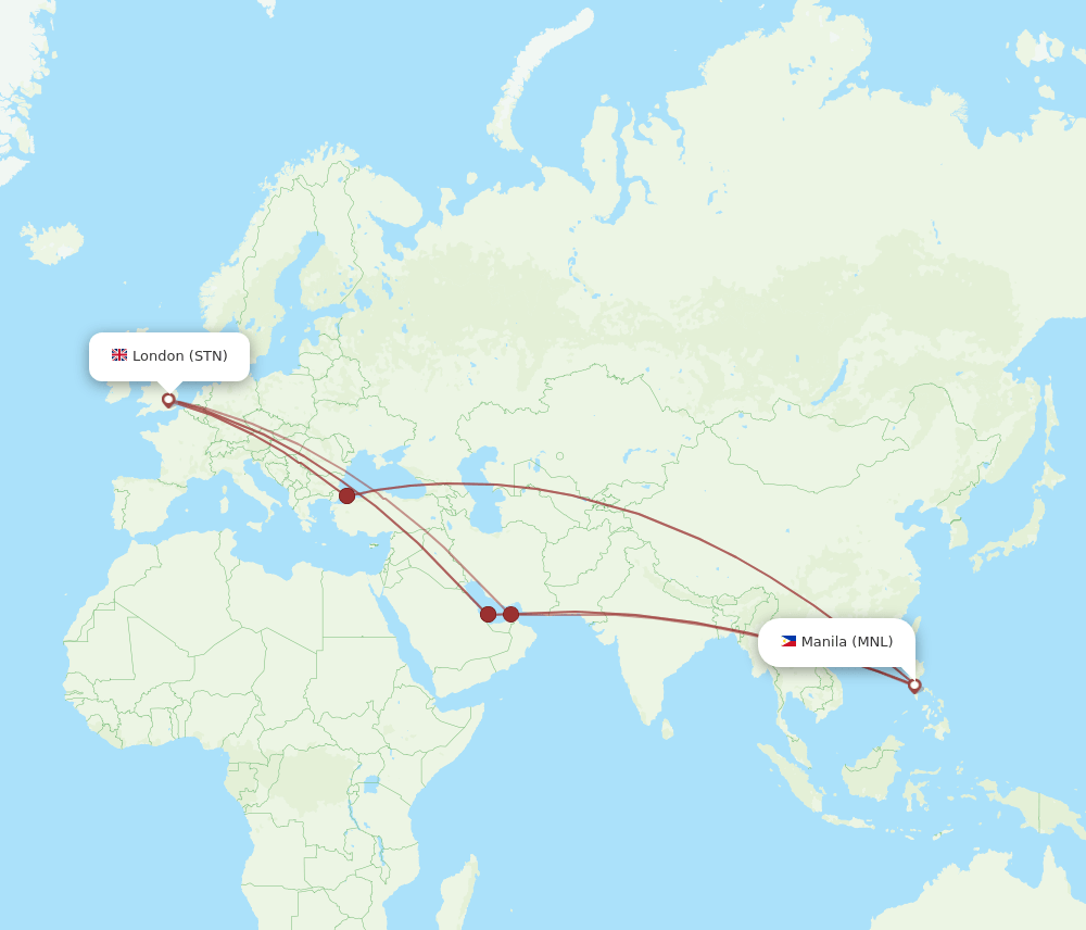 MNL-STN flight routes
