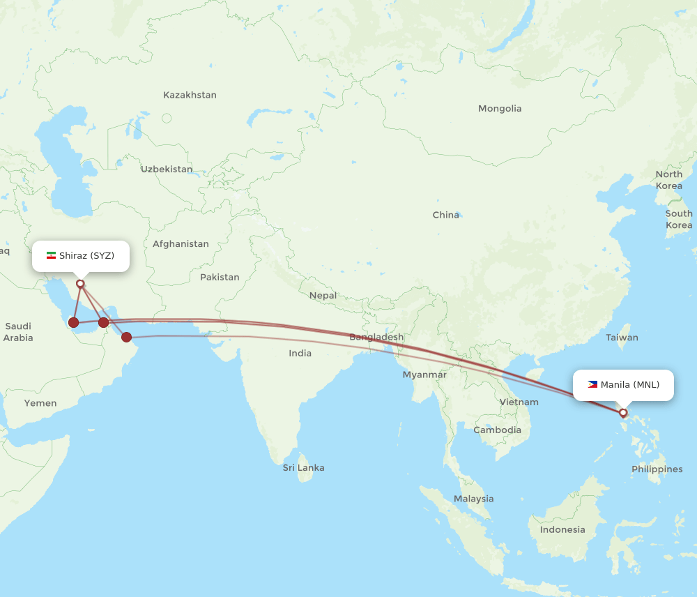 MNL-SYZ flight routes
