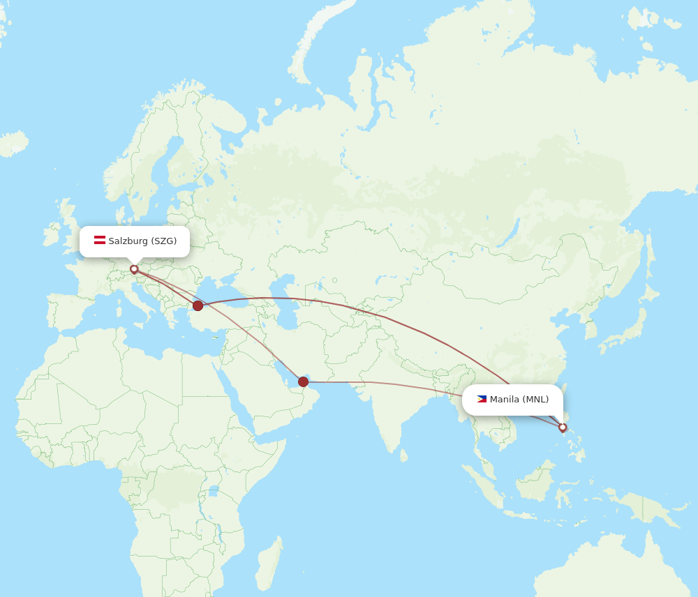 MNL-SZG flight routes