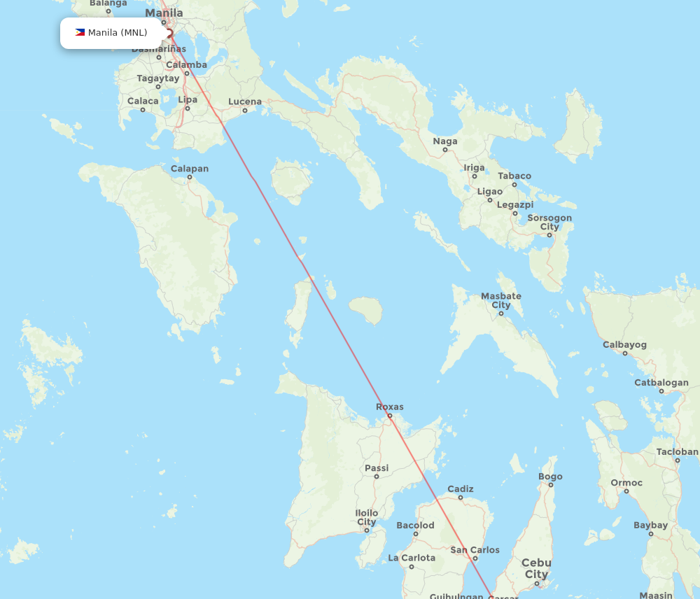 MNL to TAG flights and routes map