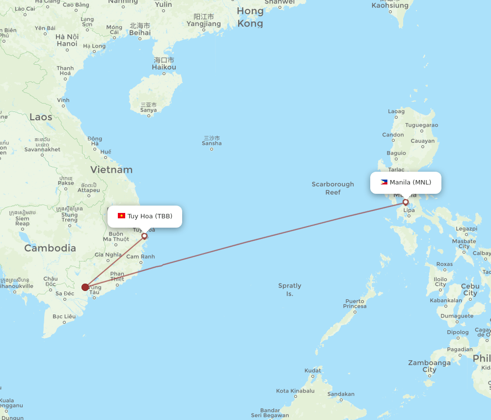 MNL-TBB flight routes
