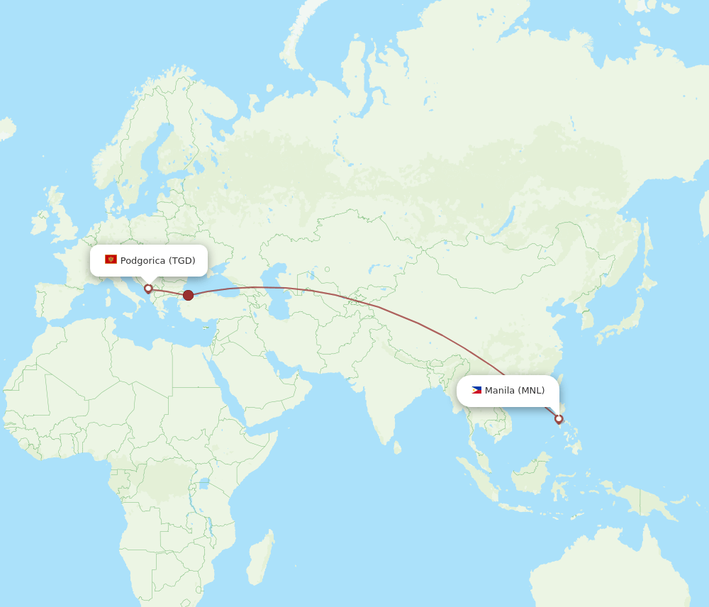 MNL-TGD flight routes