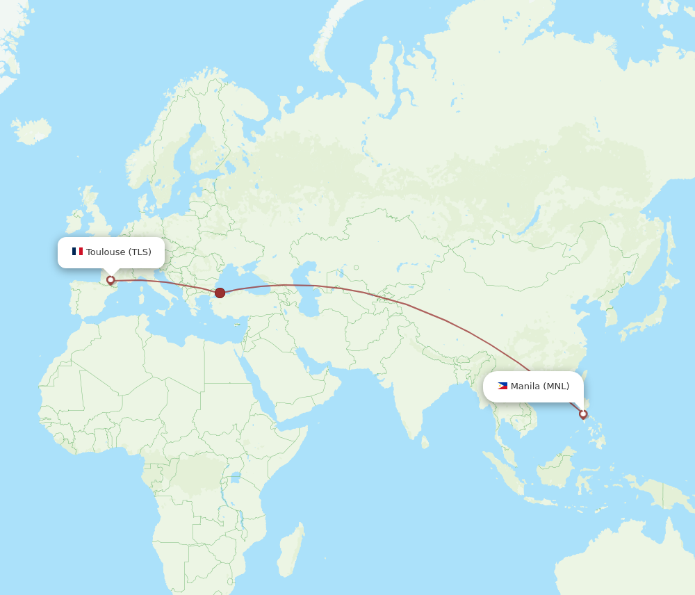 MNL to TLS flights and routes map