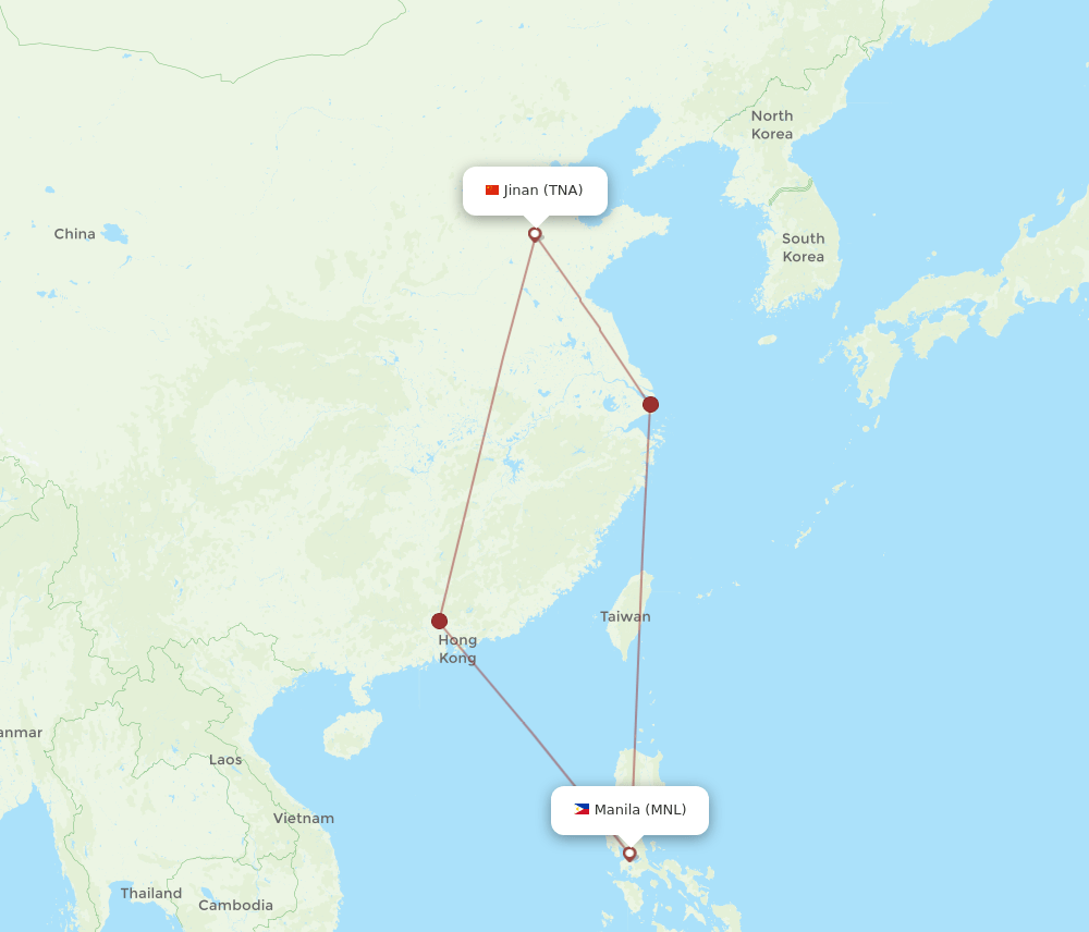 MNL-TNA flight routes