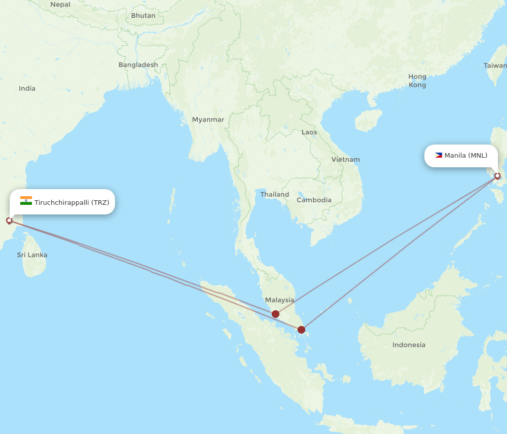 MNL-TRZ flight routes