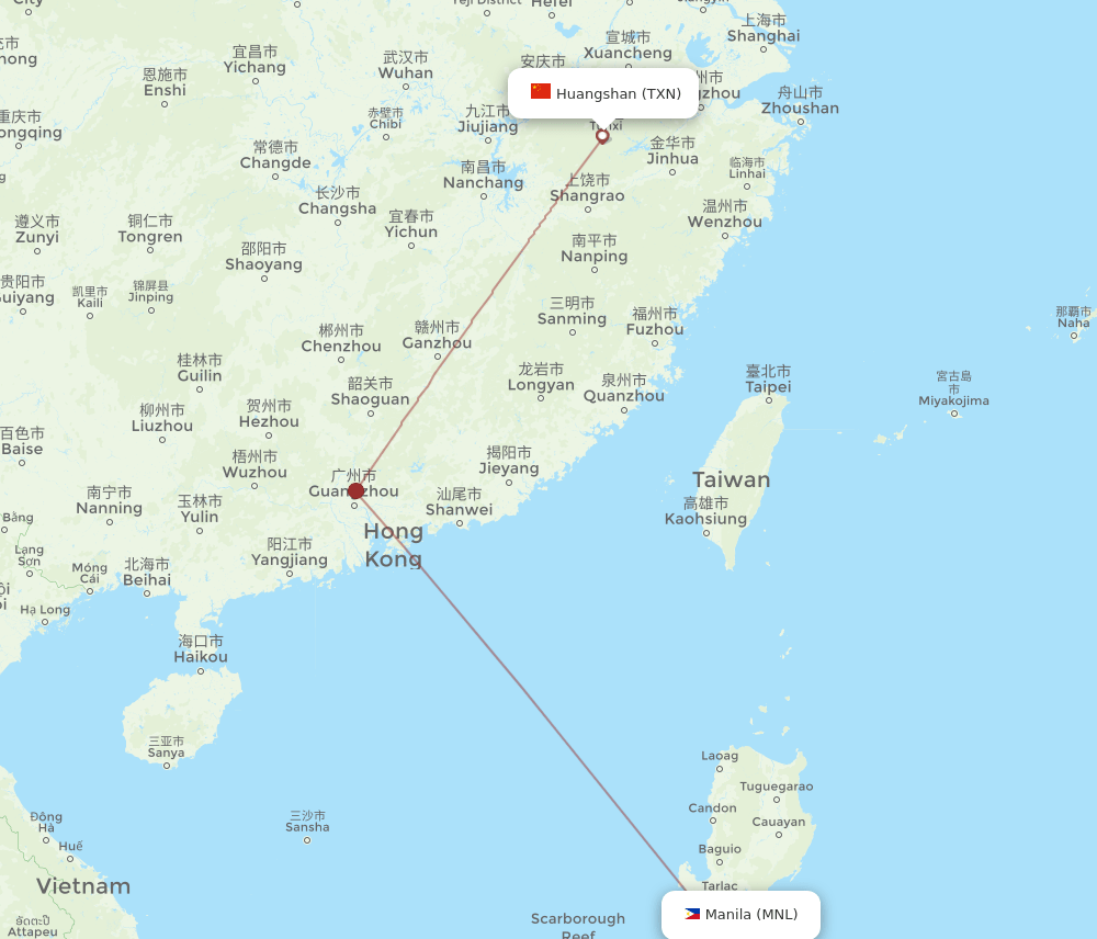 MNL-TXN flight routes
