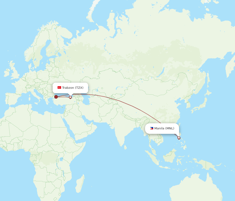 MNL-TZX flight routes
