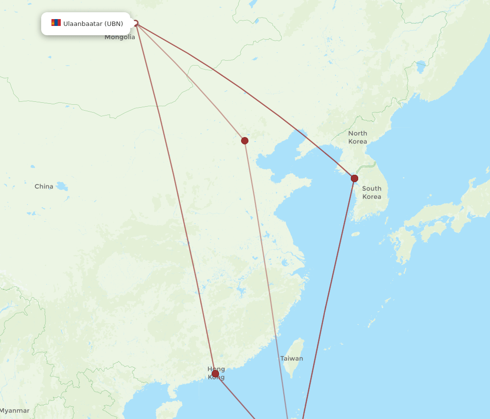 MNL-UBN flight routes