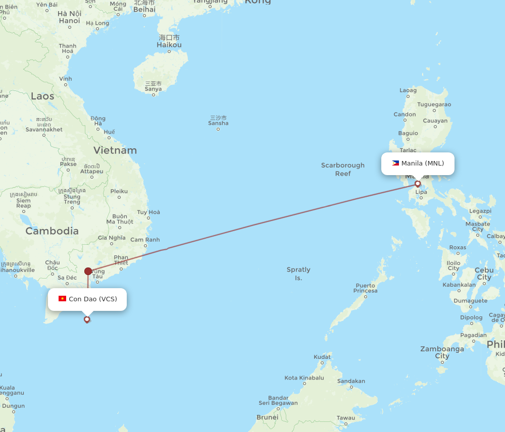 MNL to VCS flights and routes map